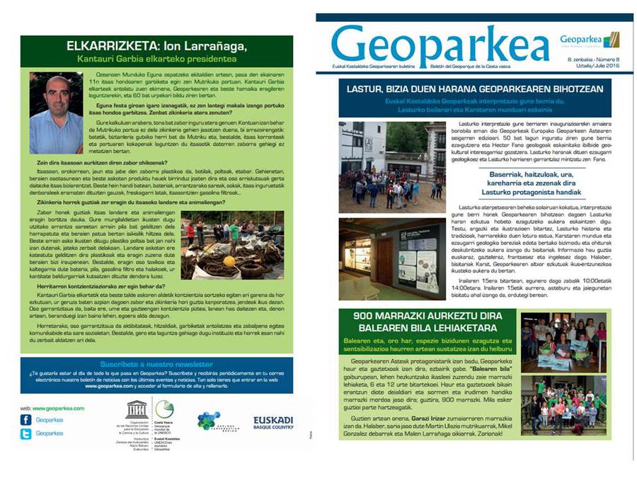 Publicado el último número del boletín GEOPARKEA